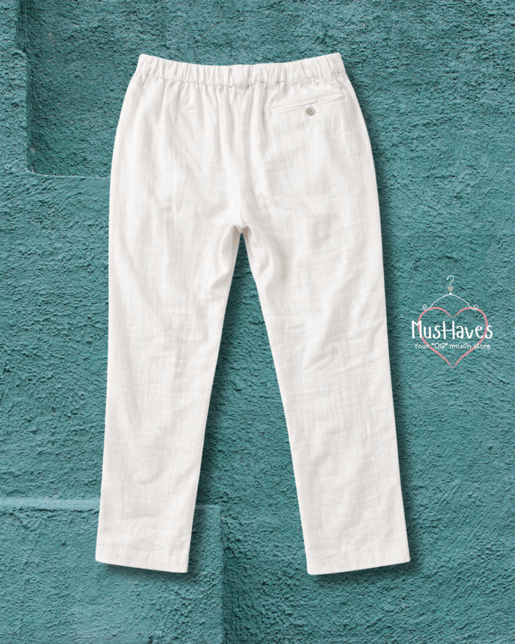 Muslin Formal Officewear Trousers – Pearl White