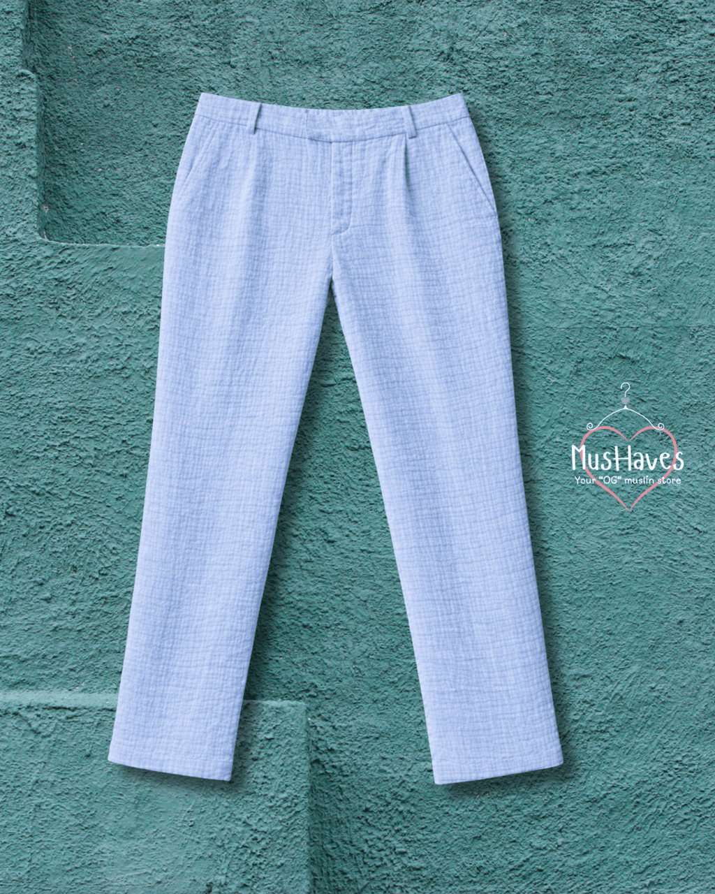 Muslin Formal Officewear Trousers – Powder Blue