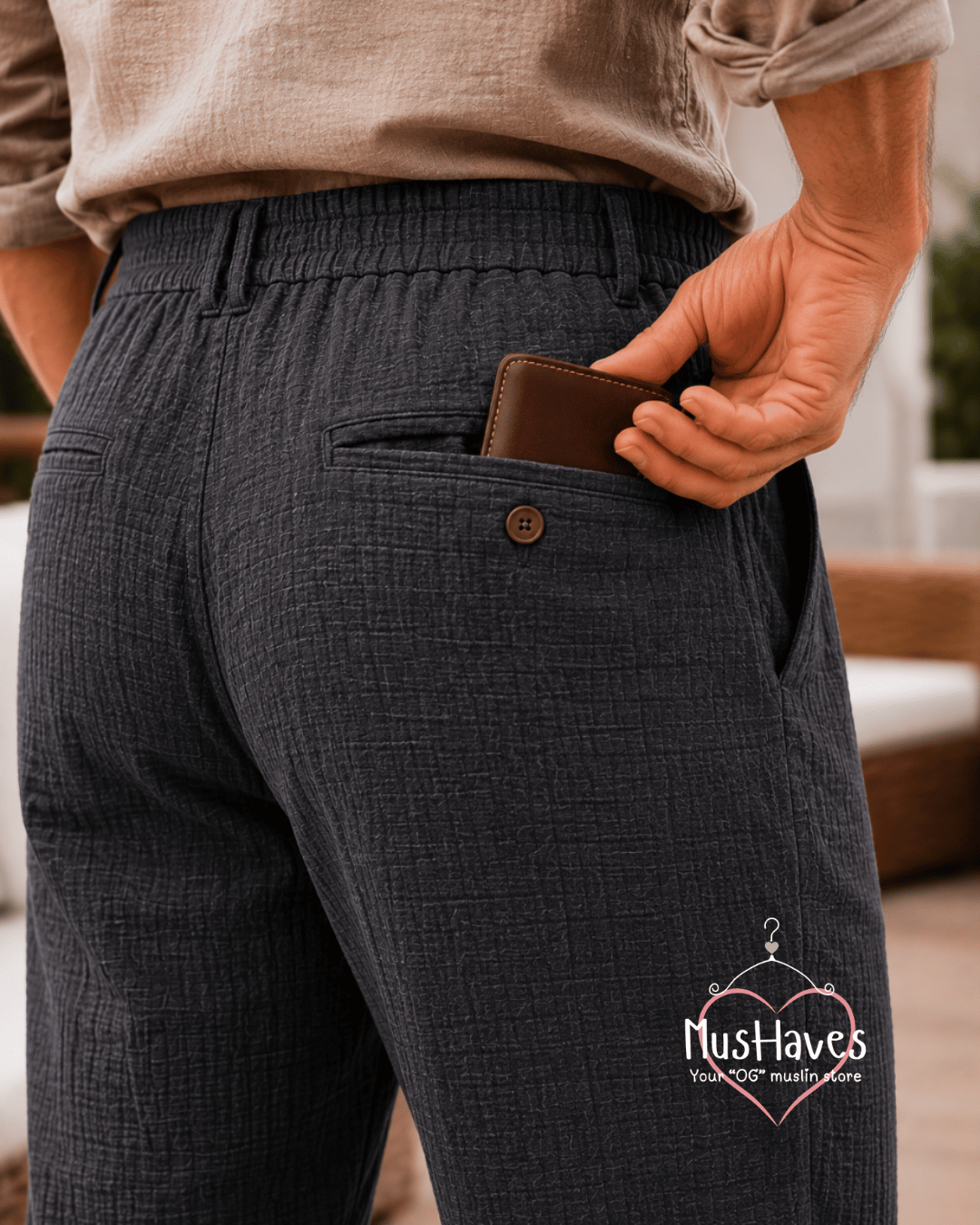 Muslin Formal Officewear Trousers – Charcoal Grey
