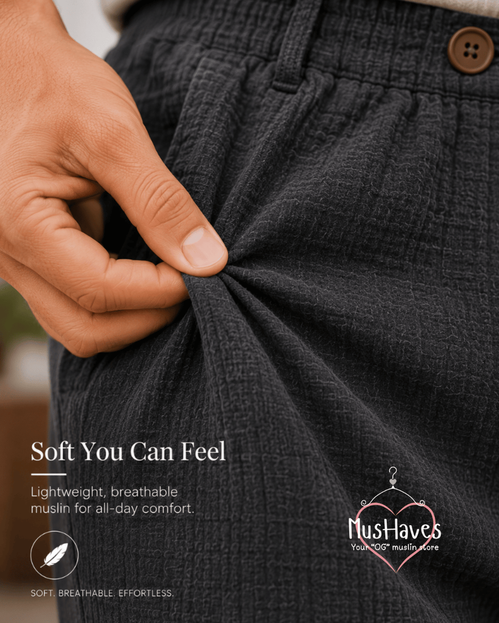 Muslin Formal Officewear Trousers – Charcoal Grey