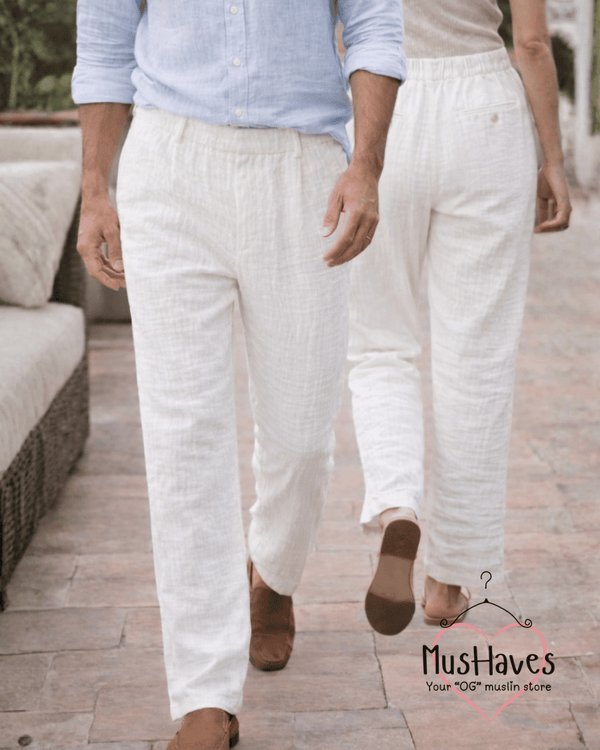 Muslin Formal Officewear Trousers – Pearl White