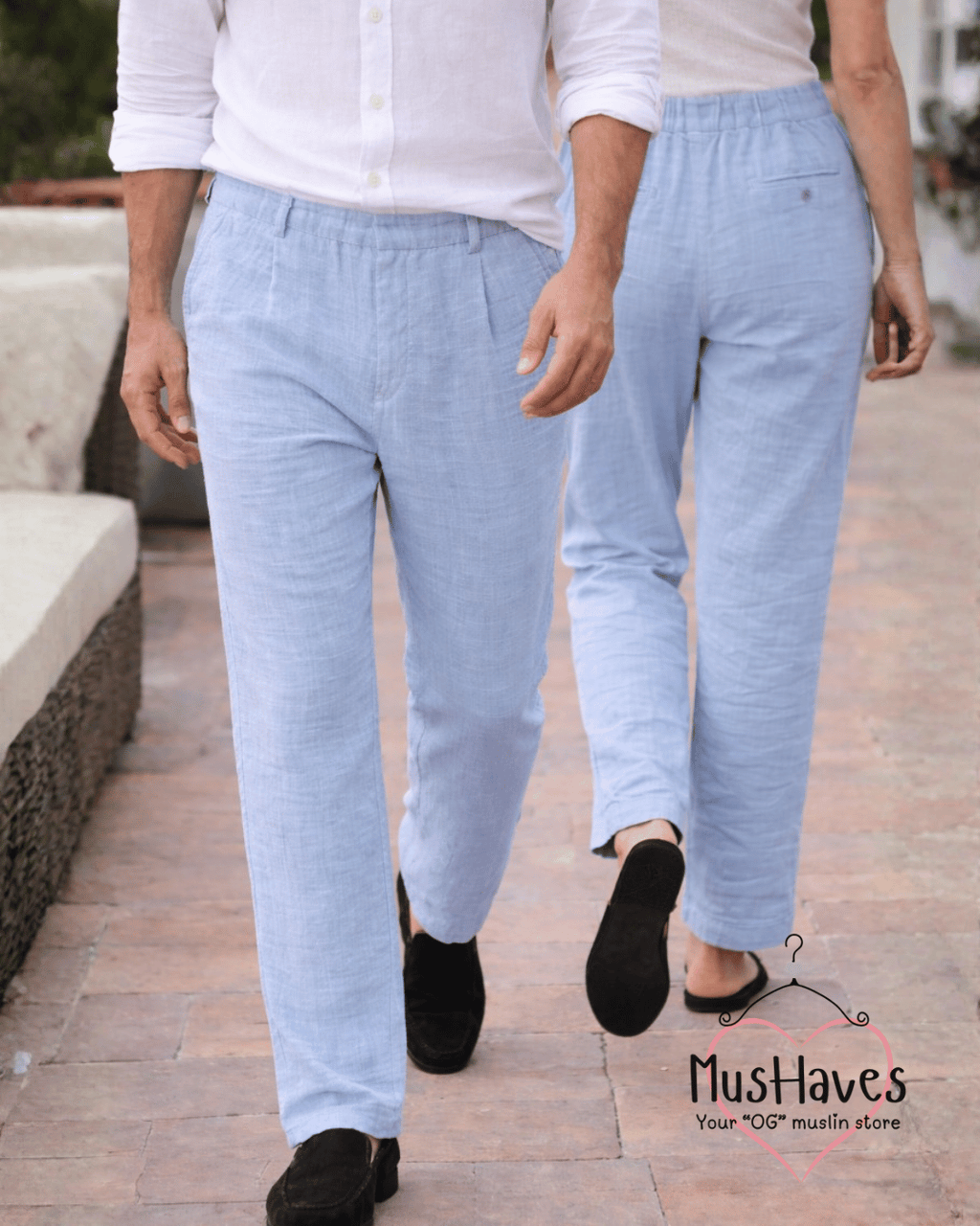 Muslin Formal Officewear Trousers – Powder Blue