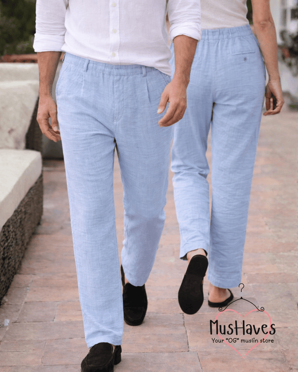 Muslin Formal Officewear Trousers – Powder Blue