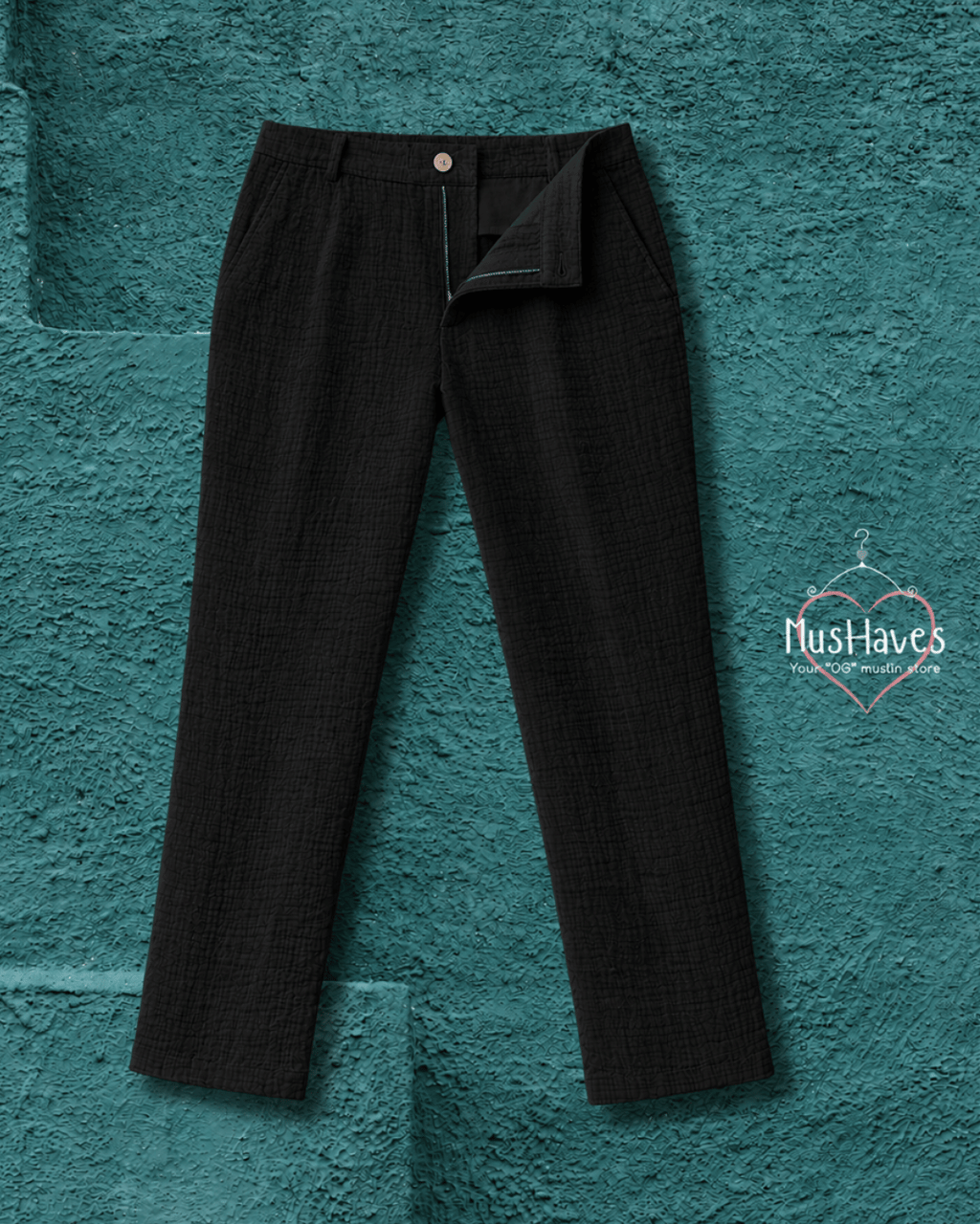 Muslin Formal Officewear Trousers – Charcoal Black