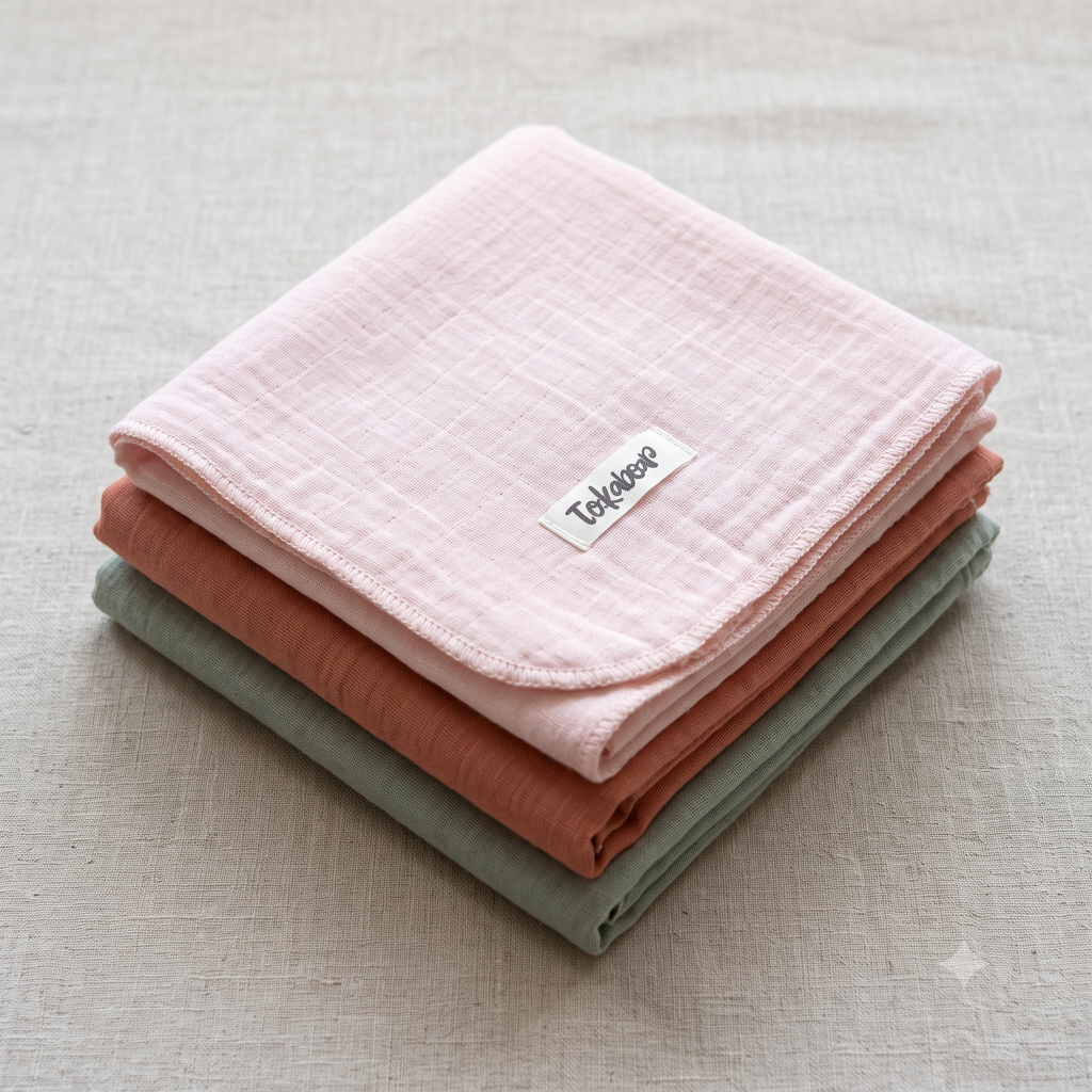 Double-Layer Muslin Hankies – Pack of 3, 6 or 12 (Assorted Colours)
