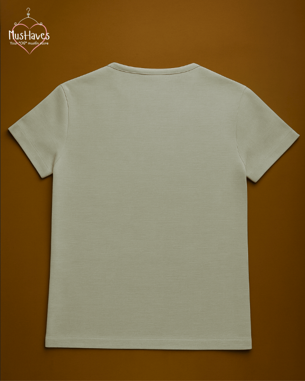 Premium Mulmul Muslin Henley Tee | 100% Organic Cotton | Unisex | Mushaves Classic | Greenish Grey