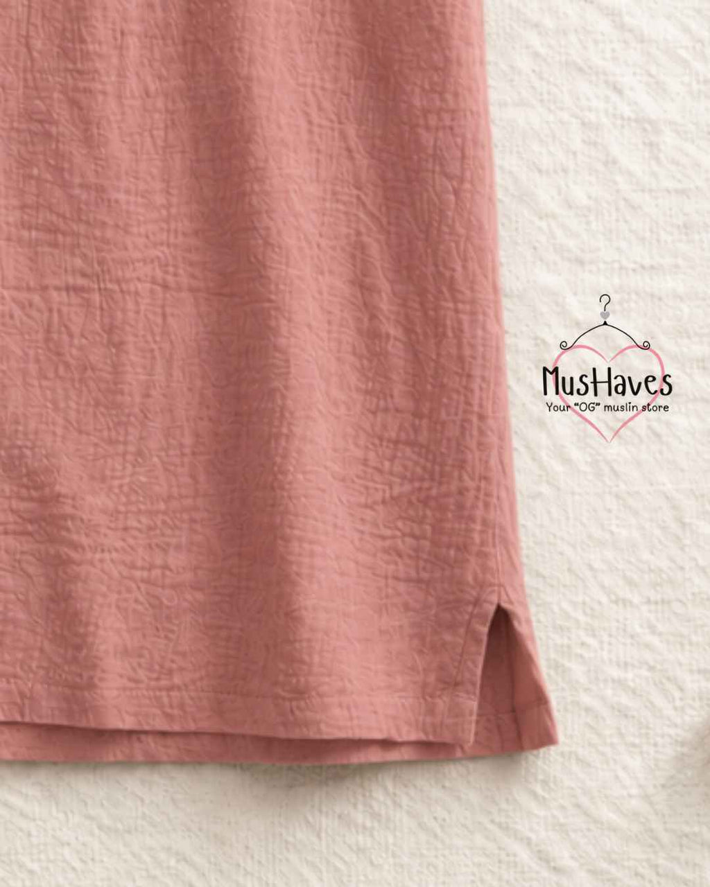 Classic Muslin Henley – Dust Rose