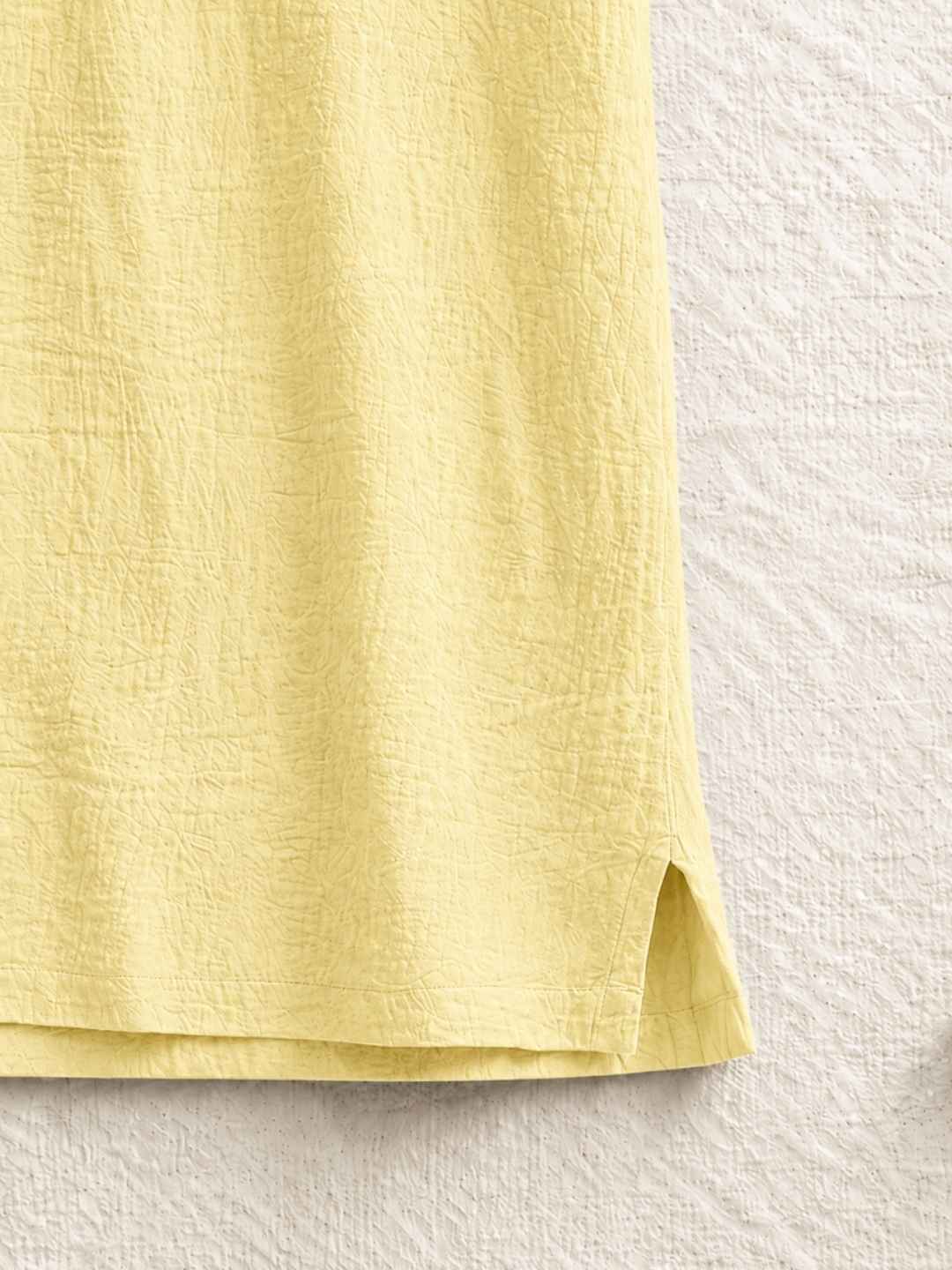 Classic Muslin Henley – Lemon Yellow