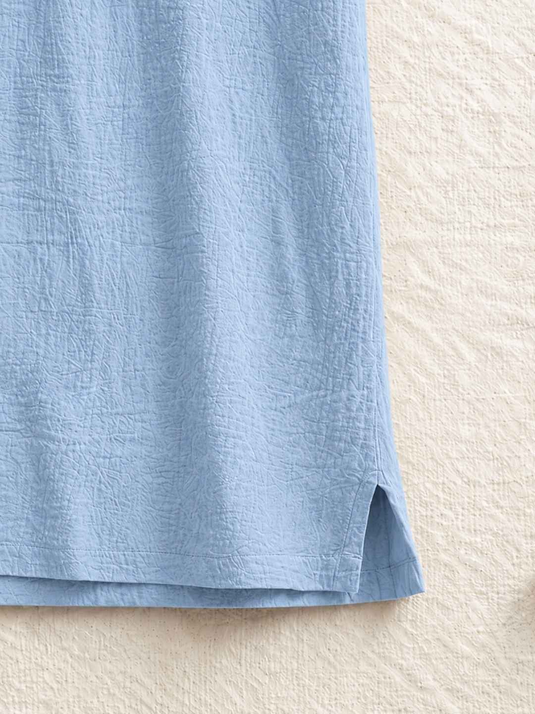 Classic Muslin Henley – Powder Blue