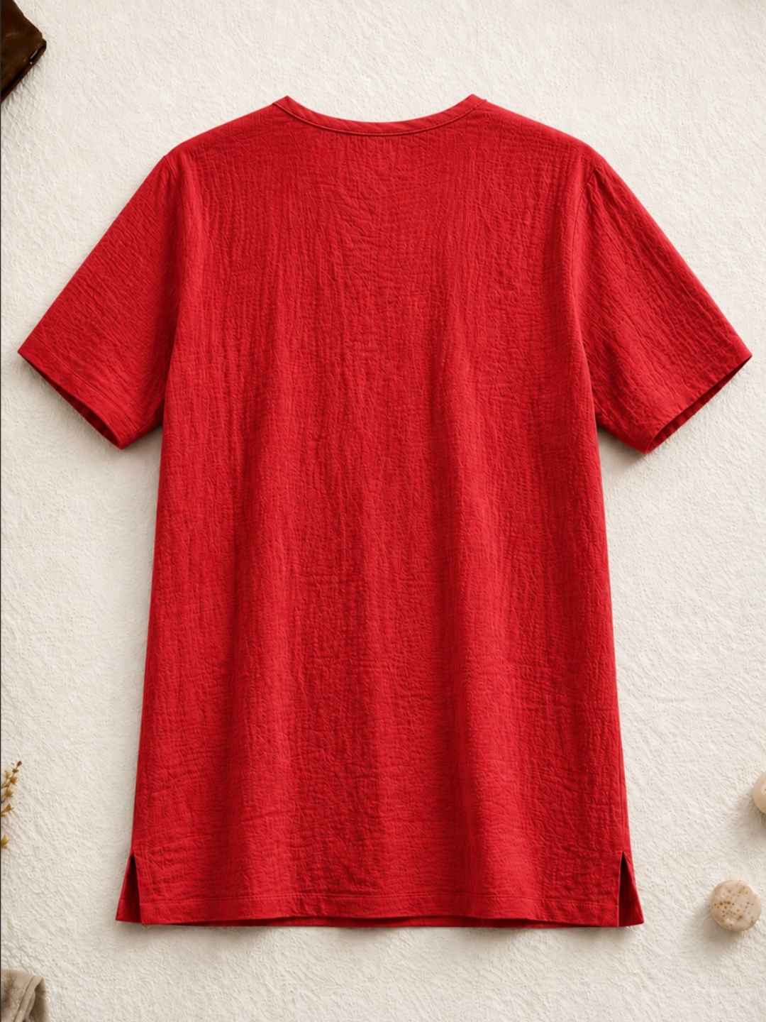 Classic Muslin Henley – Classic Red