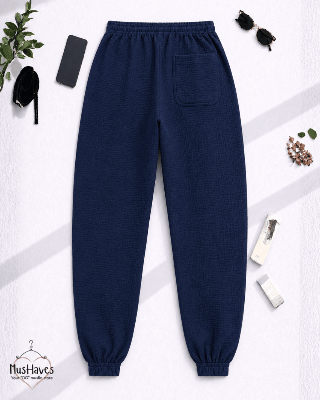 Muslin Active Wear Joggers – Royal Blue