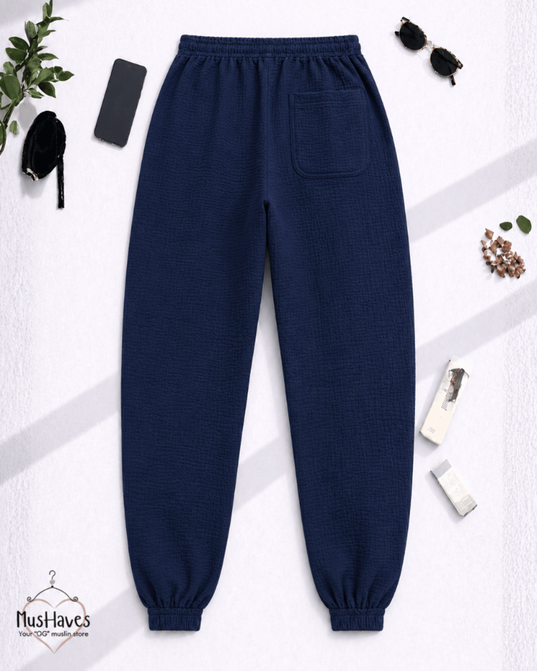 Muslin Active Wear Joggers – Royal Blue