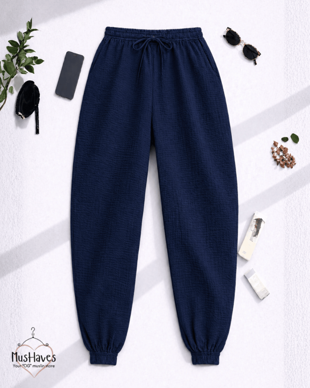 Muslin Active Wear Joggers – Royal Blue