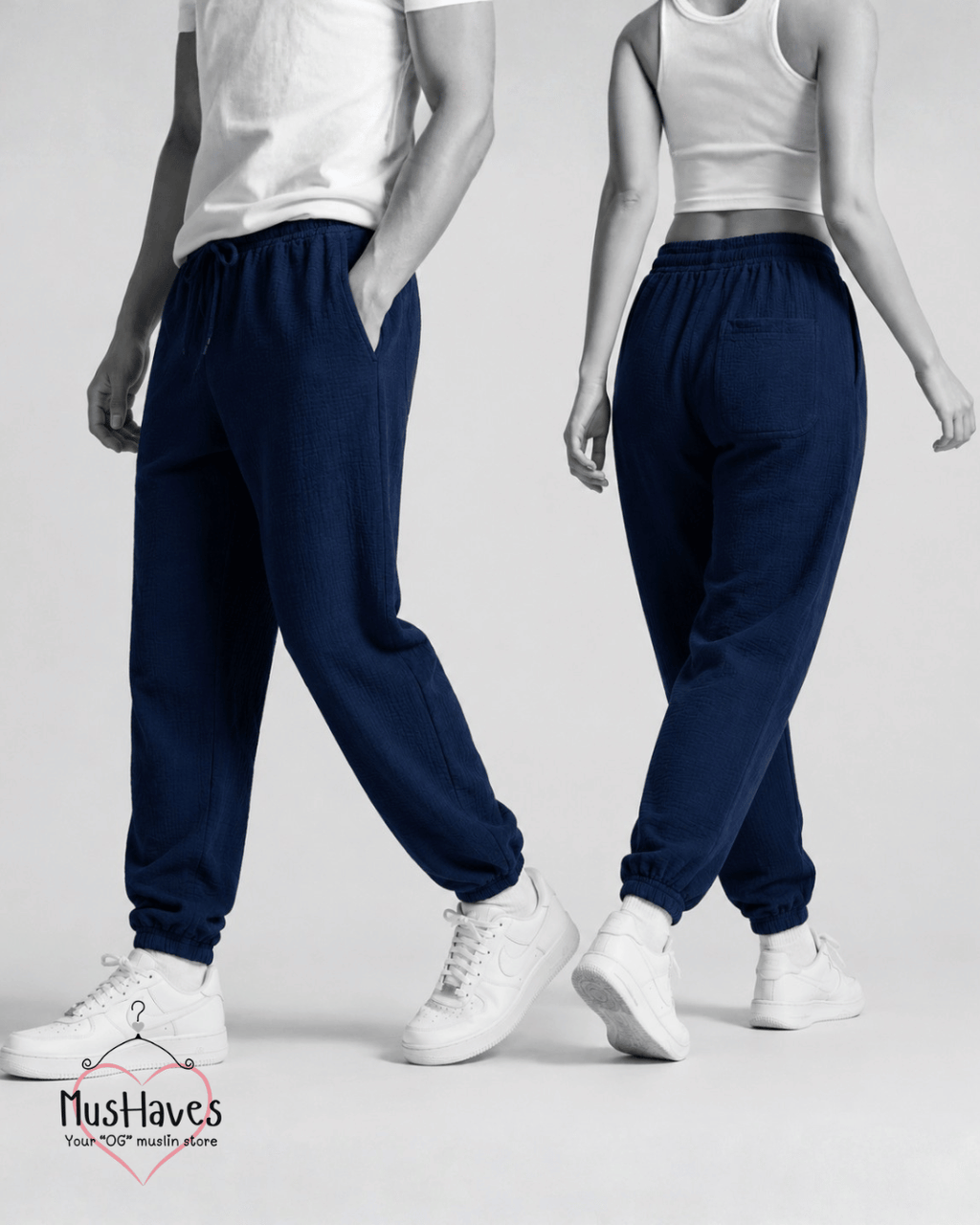 Muslin Active Wear Joggers – Royal Blue