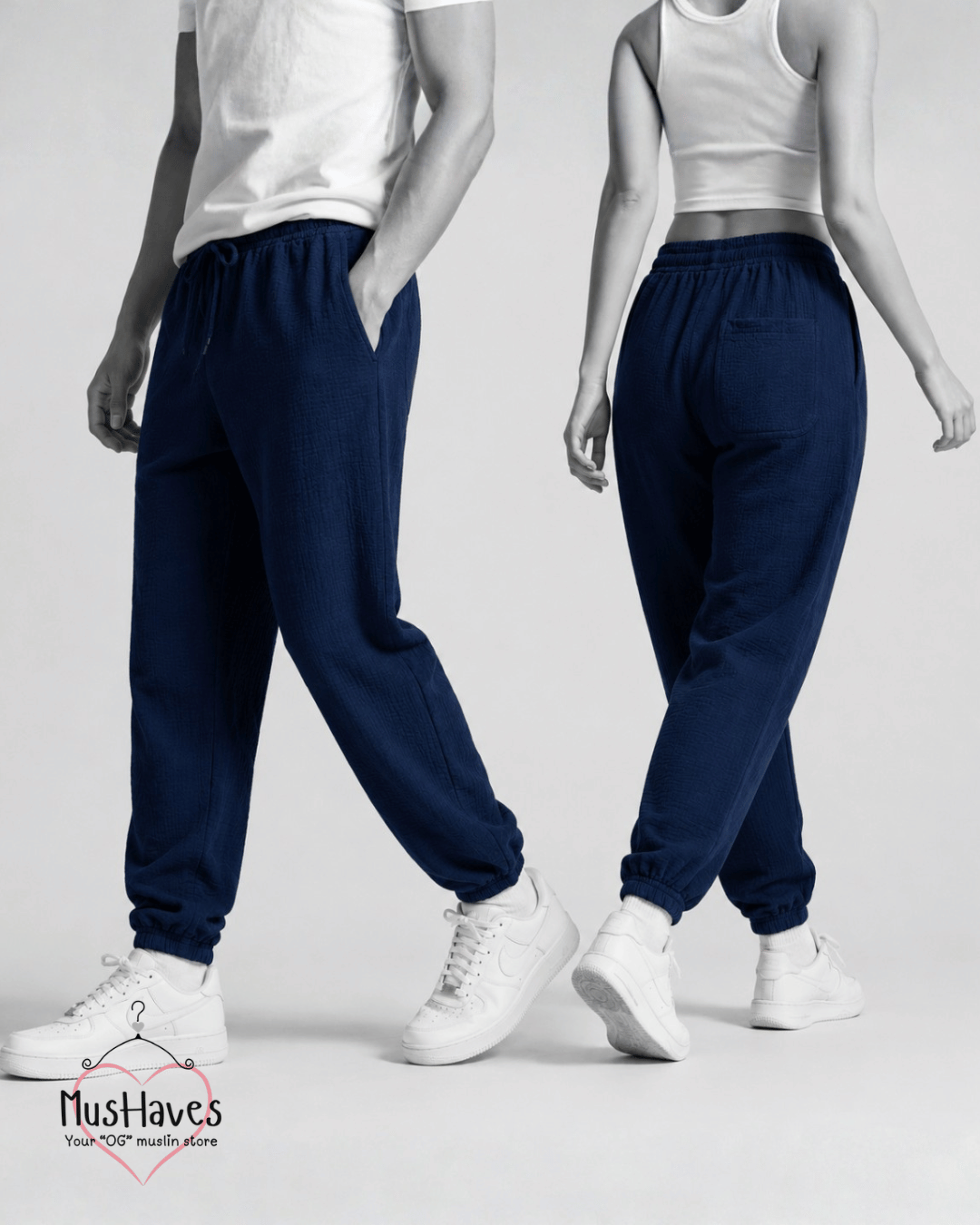 Muslin Active Wear Joggers – Royal Blue