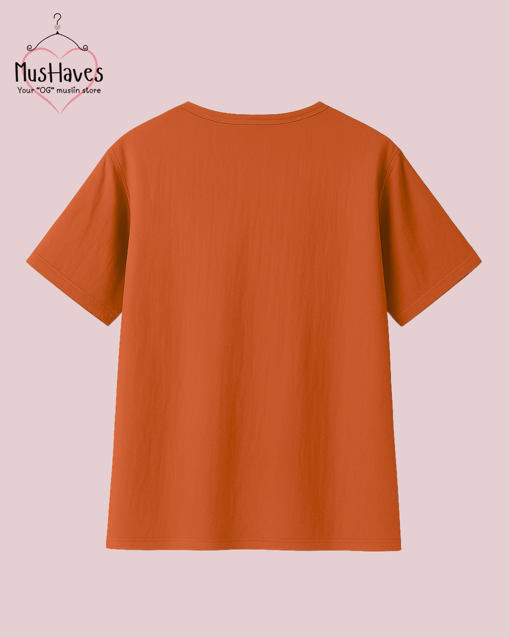 Unisex Organic Cotton Muslin T-Shirt – 100% Double Gauze, Loose Fit, Breathable Mandarin Orange Tee