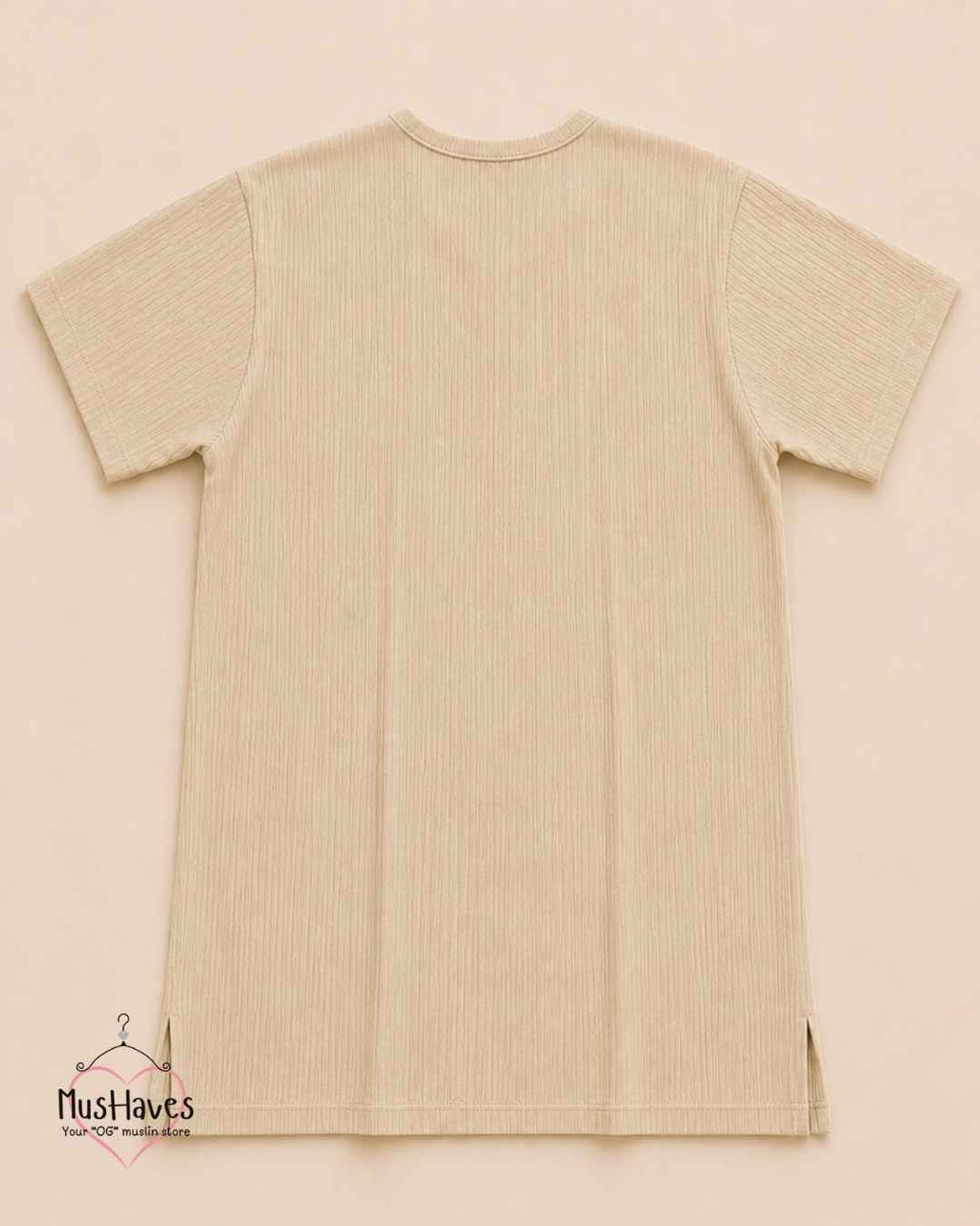 Classic Muslin Notch Neck – Light Beige