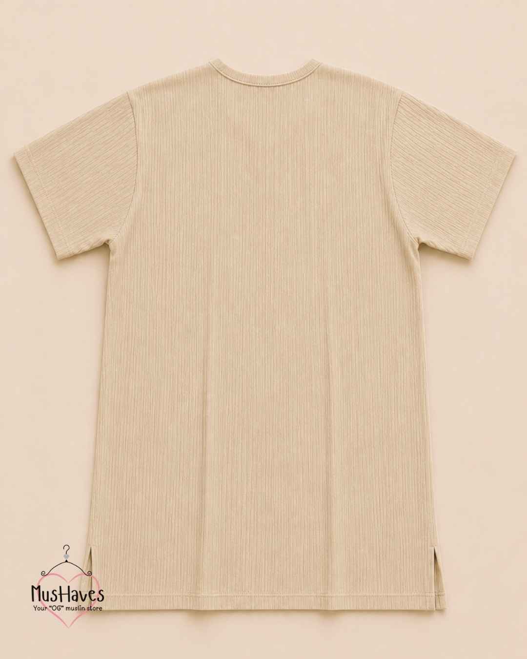 Classic Muslin Notch Neck – Light Beige