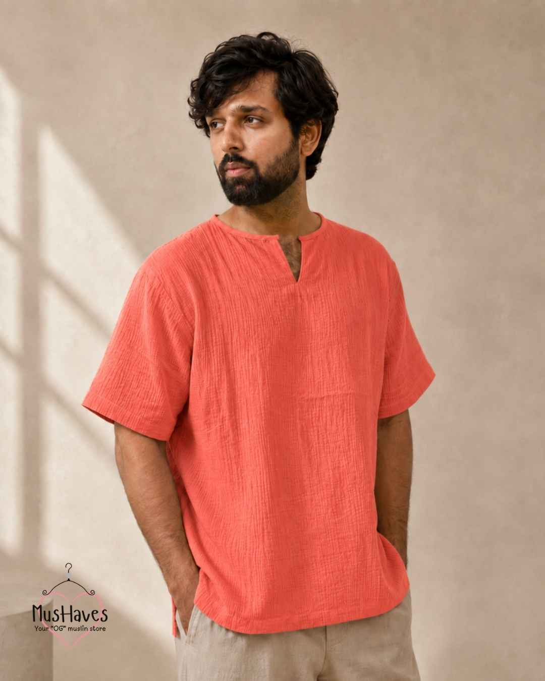 Classic Muslin Notch Neck – Melon Pulp