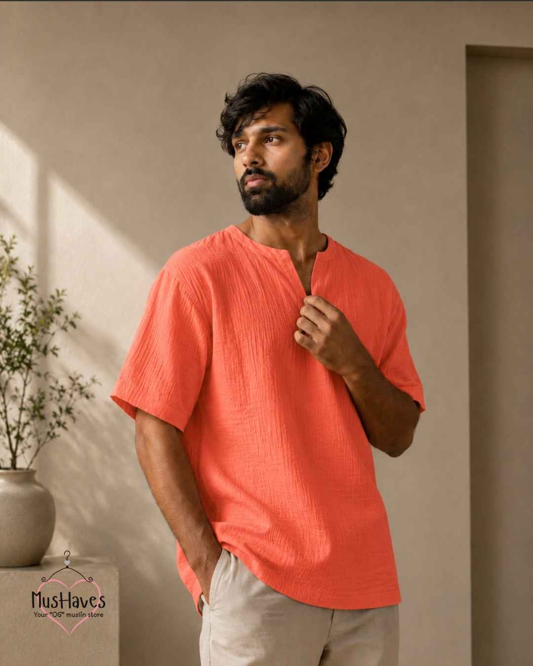 Classic Muslin Notch Neck – Melon Pulp