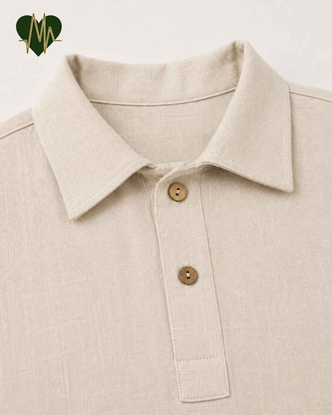 Muslin Resort-Polo Shirt for Men – Light Beige