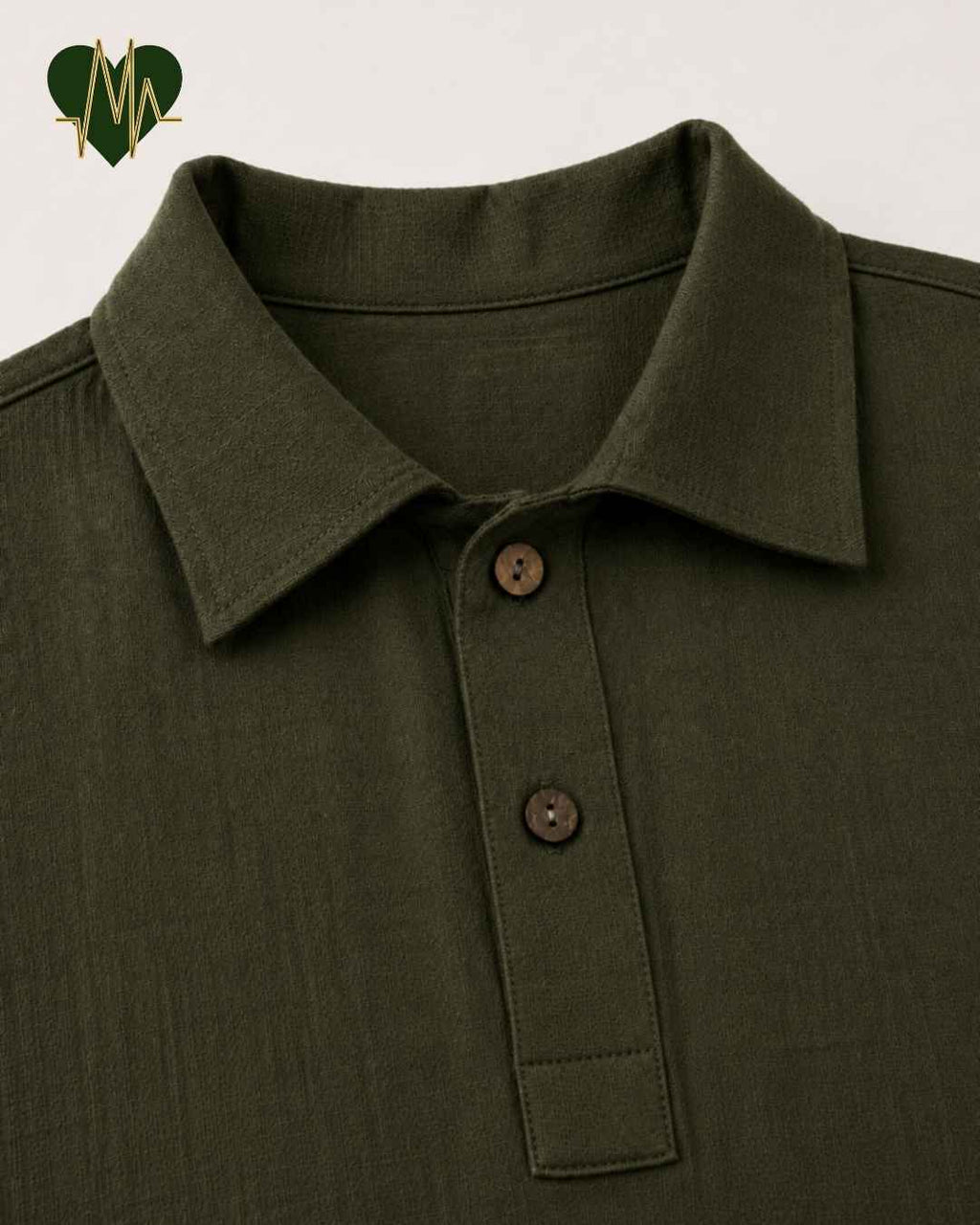 Muslin Resort-Polo Shirt for Men – Olive Green