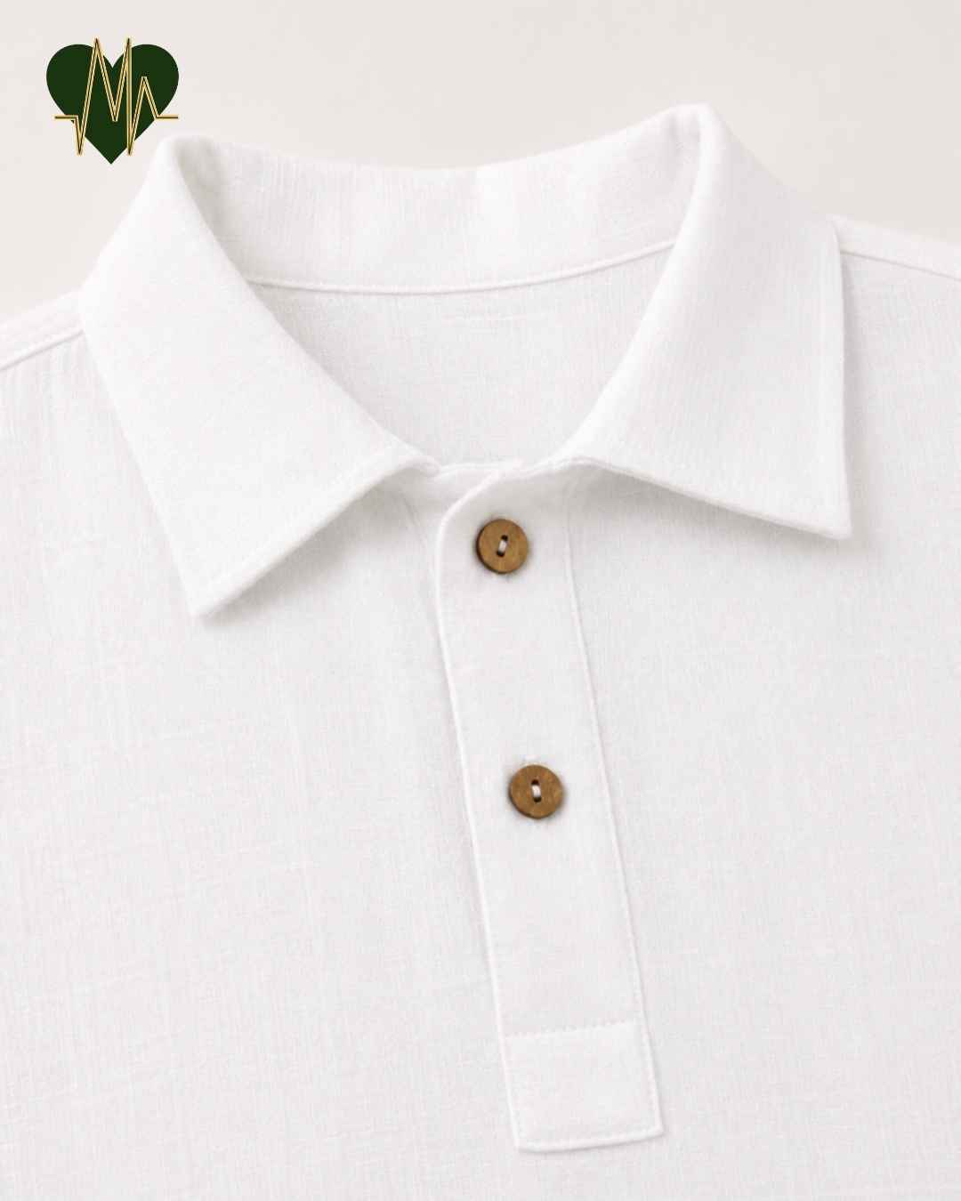 Muslin Resort-Polo Shirt for Men – Pearl White