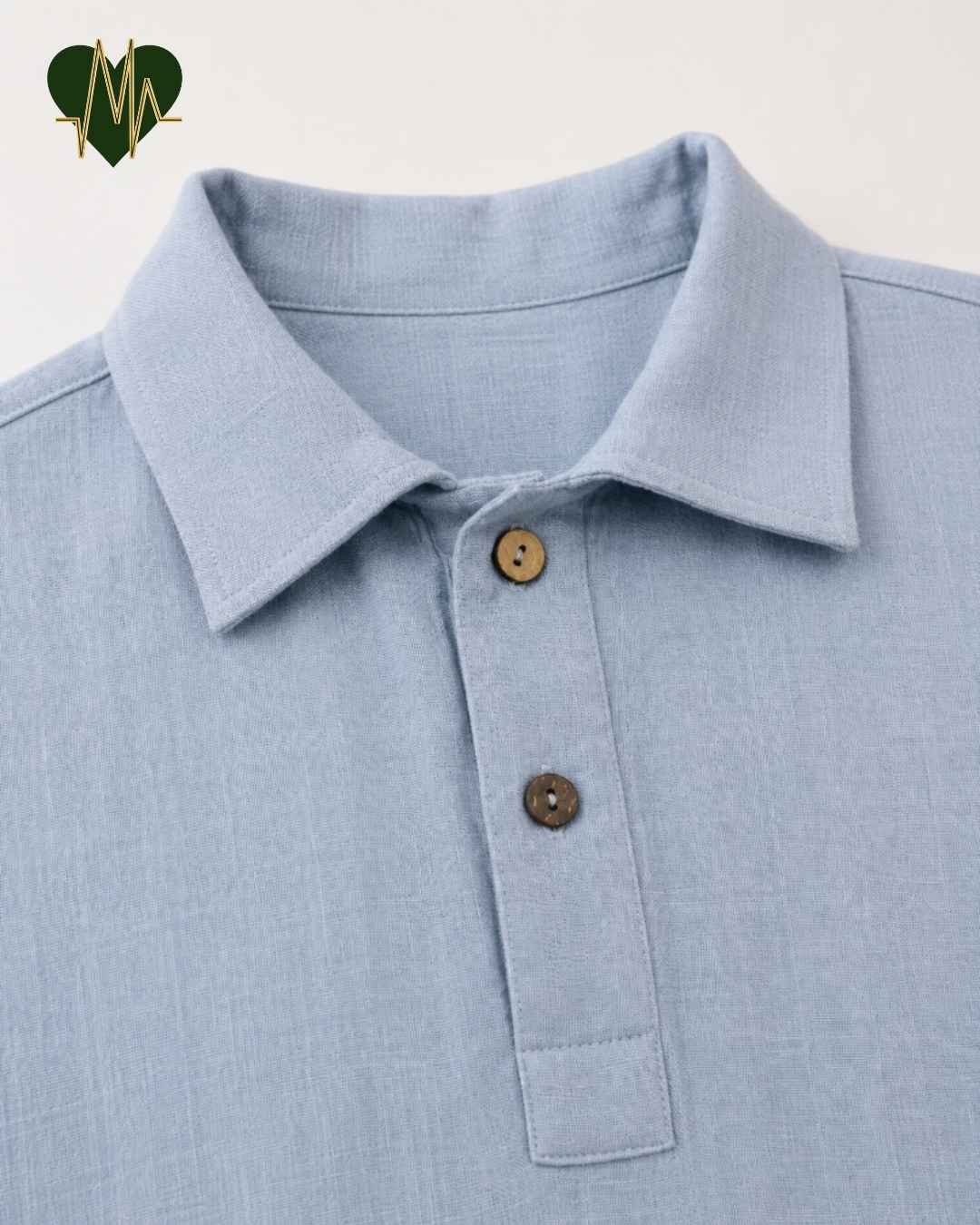 Muslin Resort-Polo Shirt for Men – Powder Blue