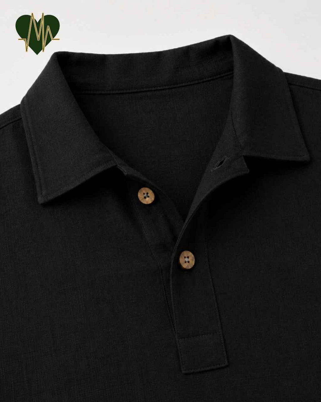Muslin Resort-Polo Shirt for Men – Charcoal Black