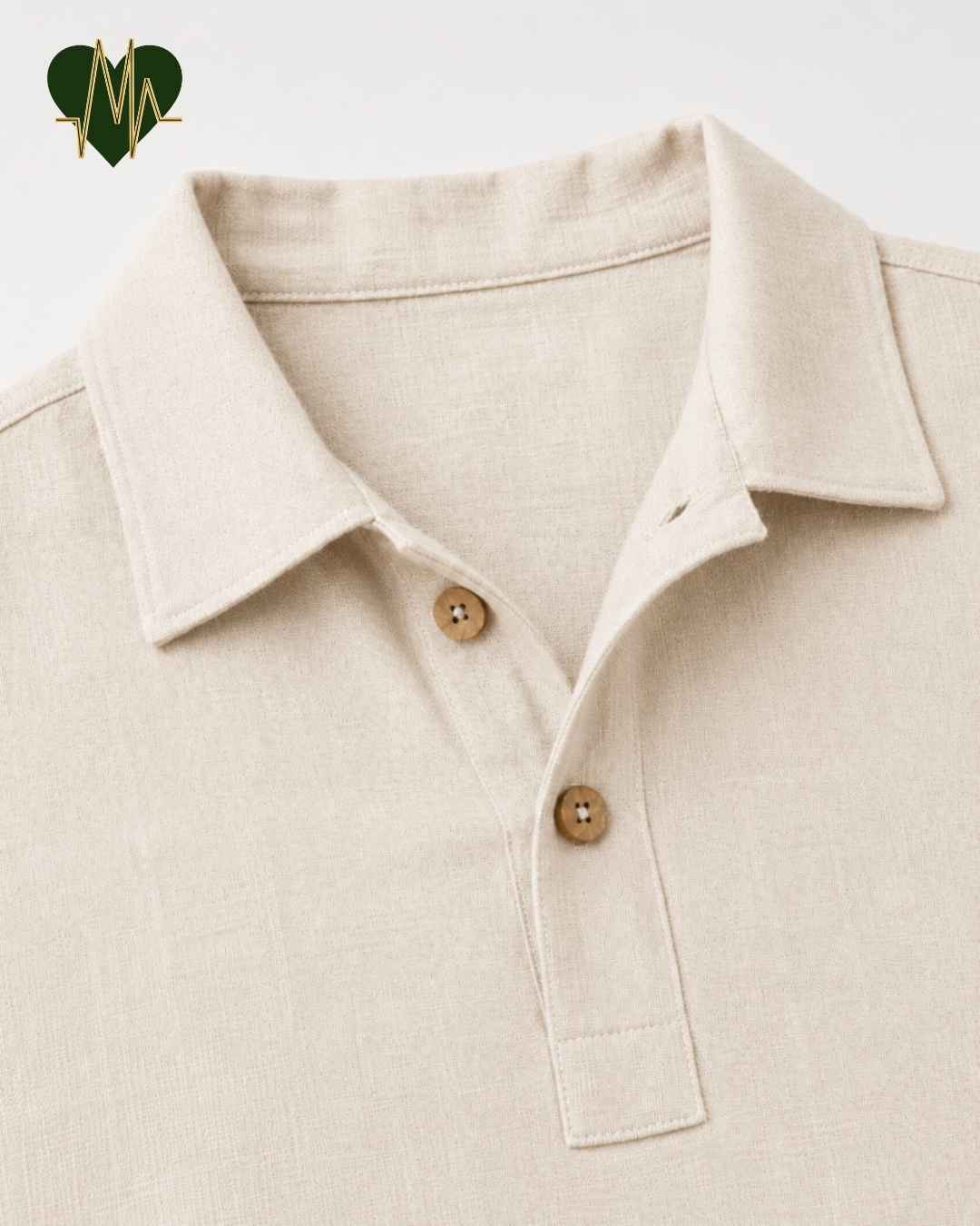 Muslin Resort-Polo Shirt for Men – Light Beige