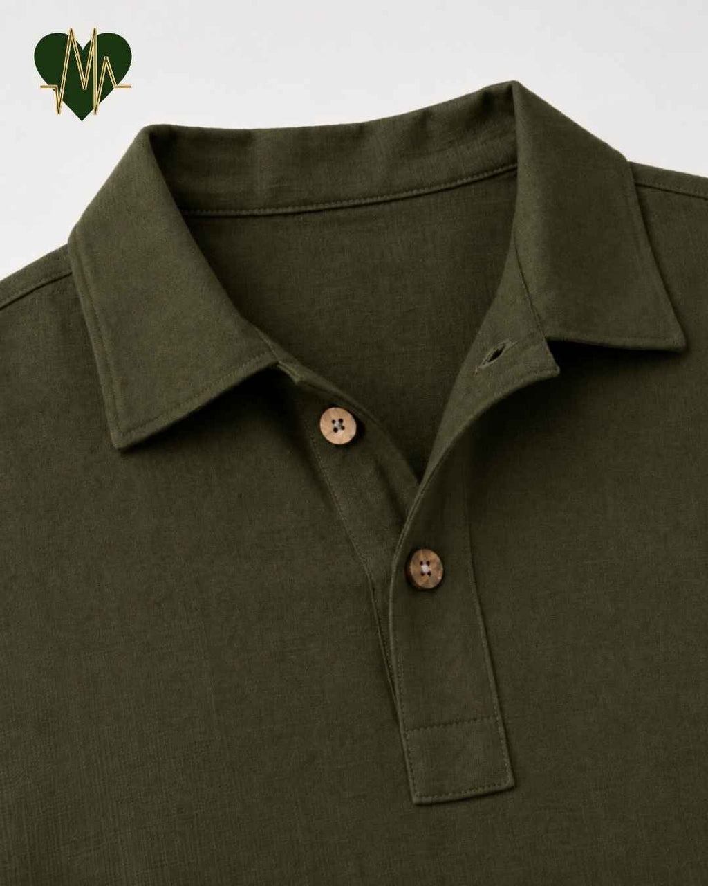 Muslin Resort-Polo Shirt for Men – Olive Green