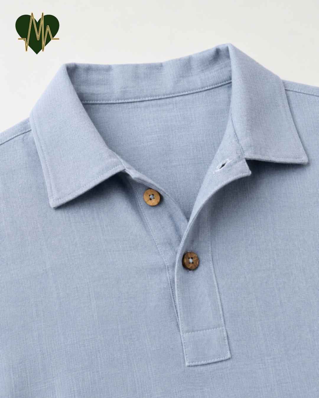 Muslin Resort-Polo Shirt for Men – Powder Blue