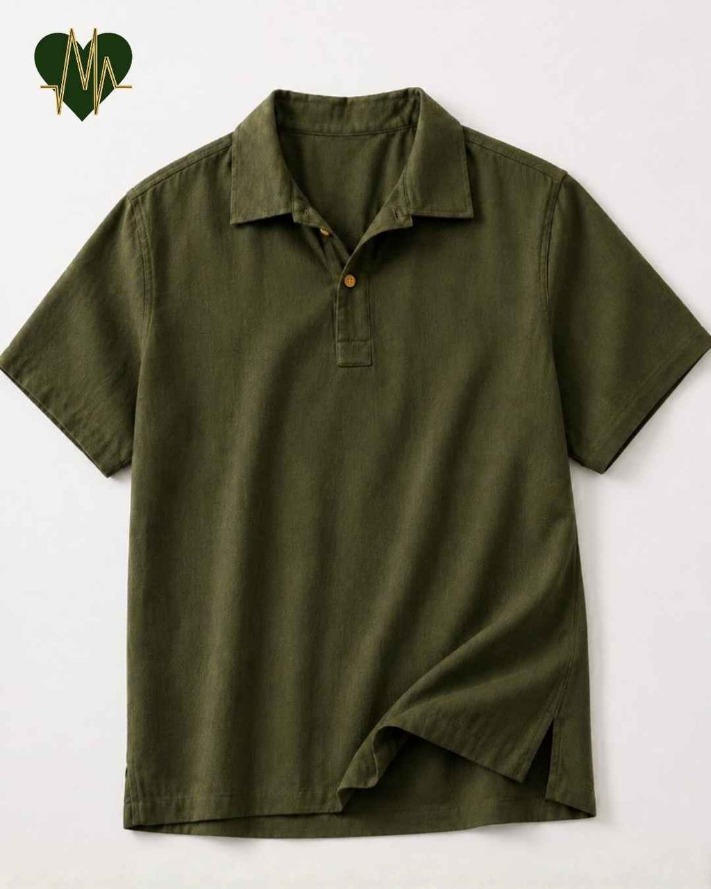 Muslin Resort-Polo Shirt for Men – Olive Green