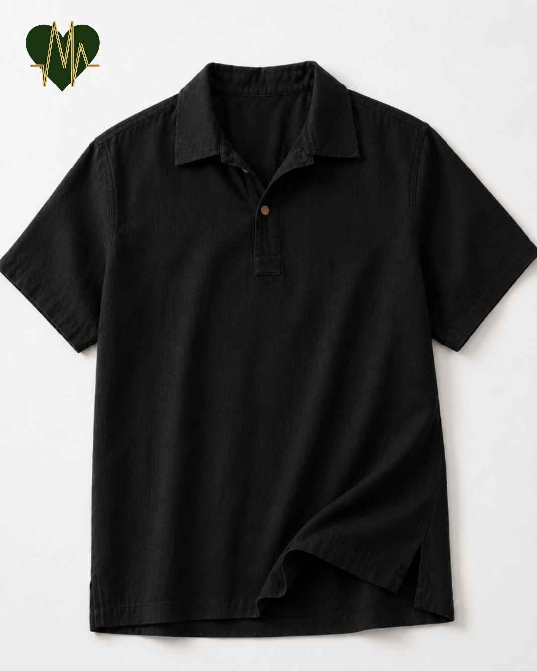 Muslin Resort-Polo Shirt for Men – Charcoal Black