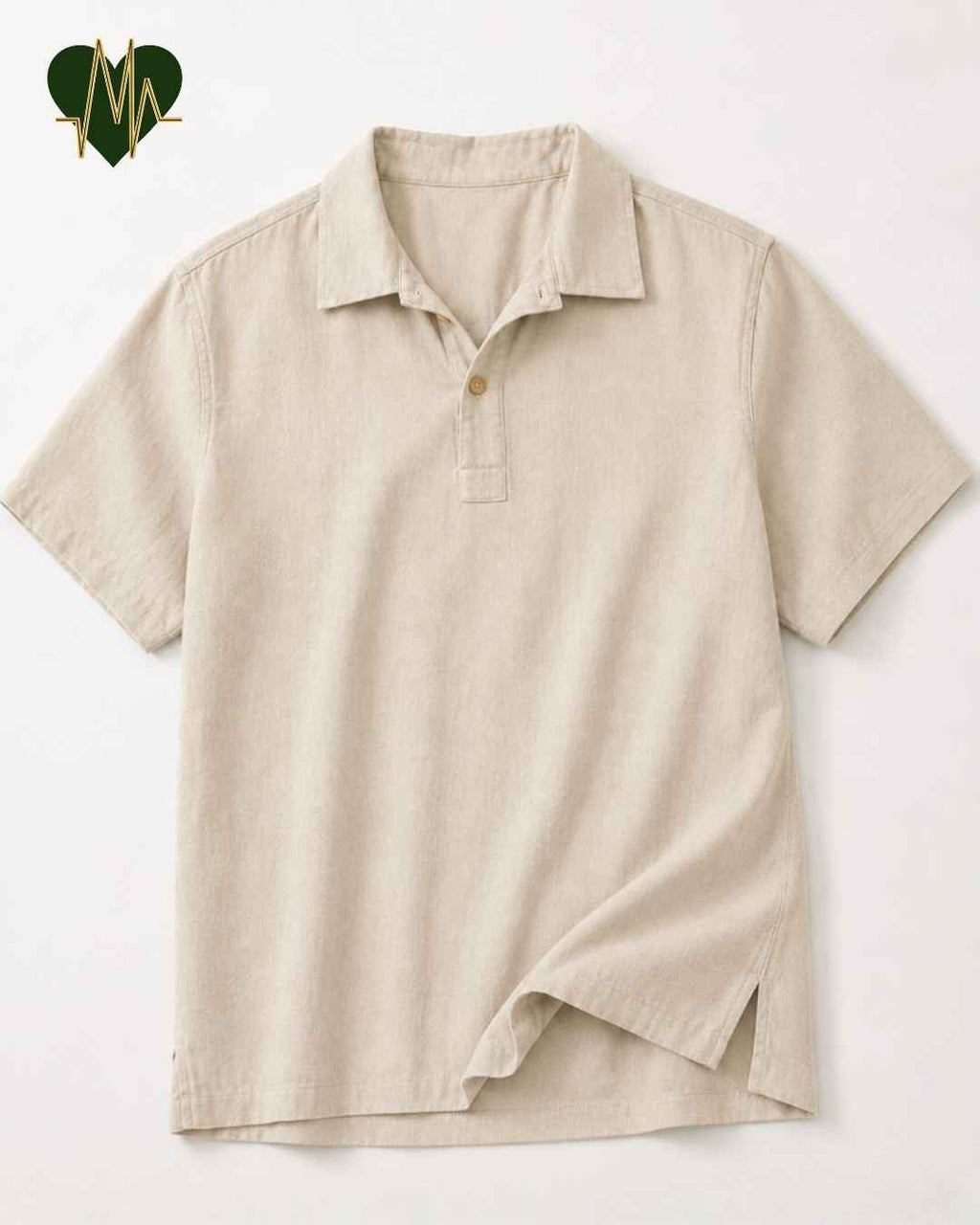 Muslin Resort-Polo Shirt for Men – Light Beige