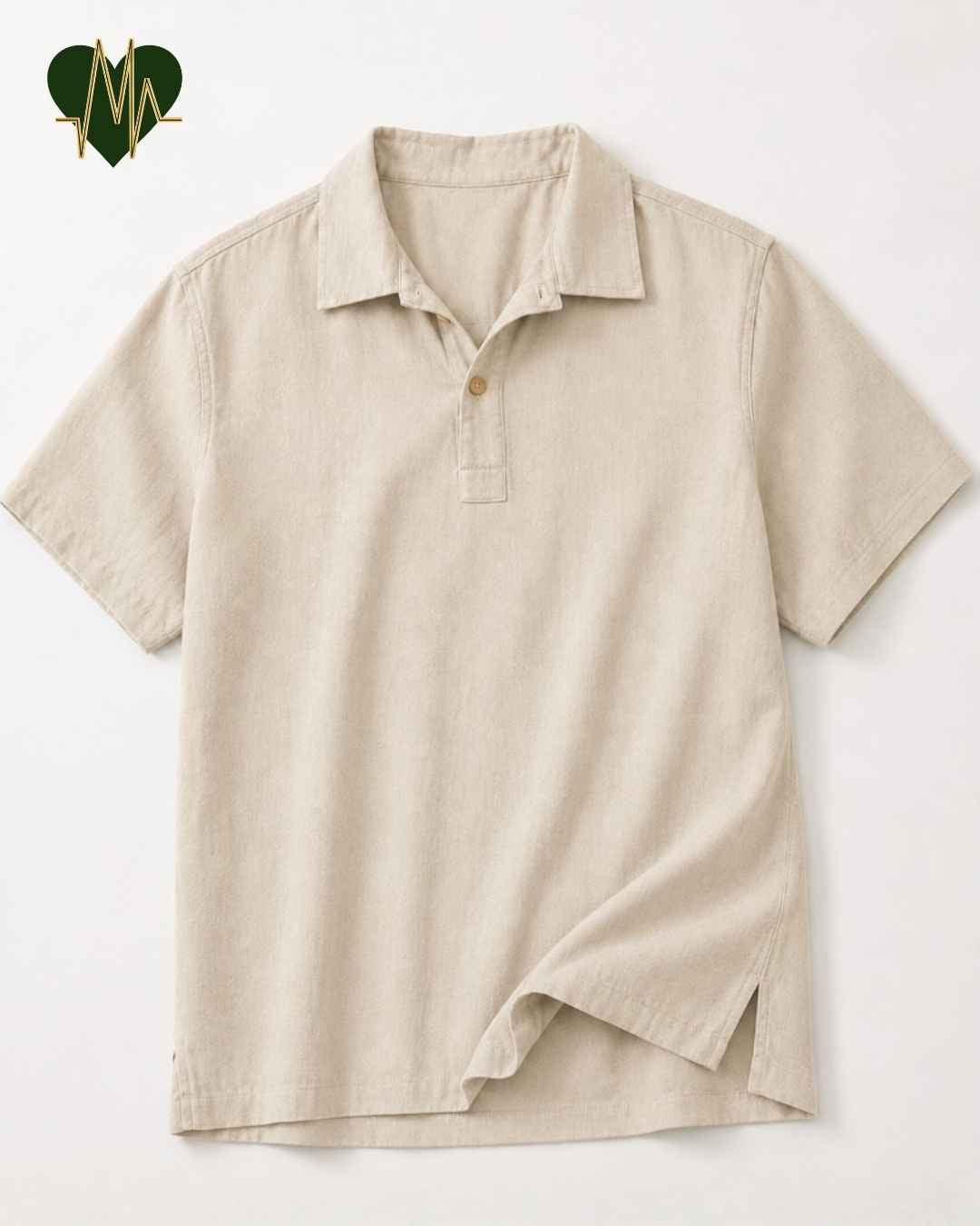 Muslin Resort-Polo Shirt for Men – Light Beige
