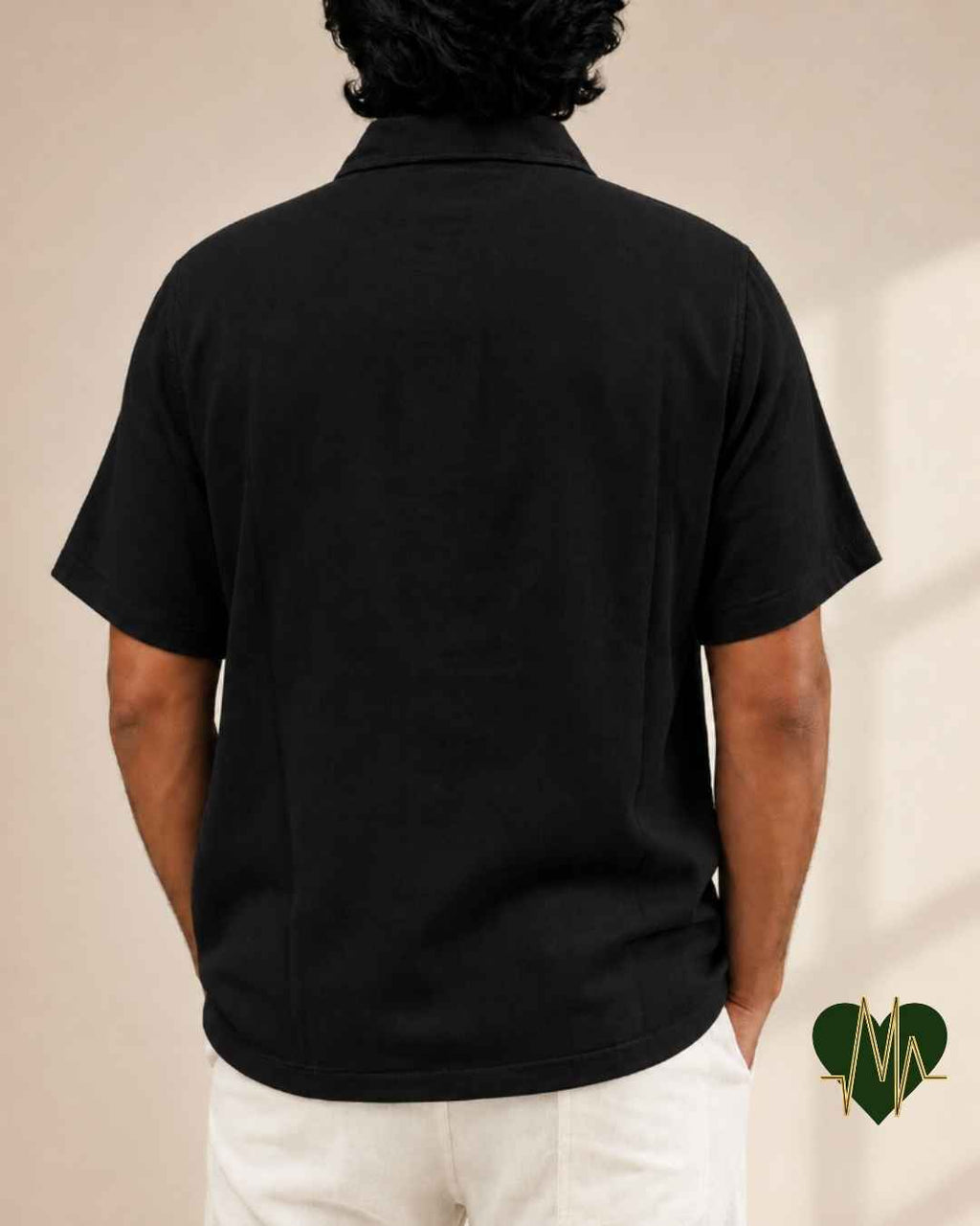 Muslin Resort-Polo Shirt for Men – Charcoal Black