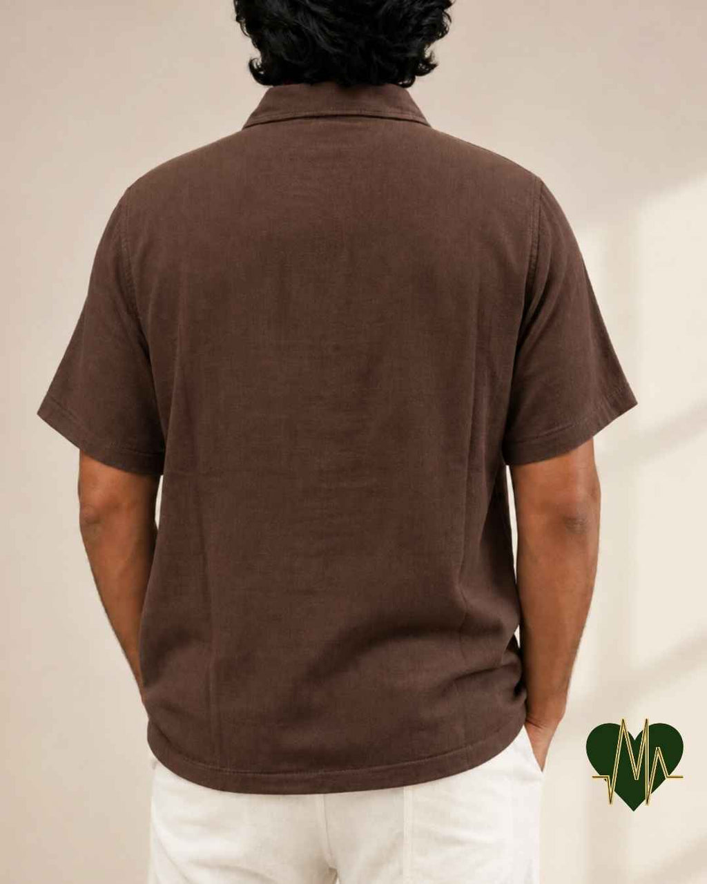Muslin Resort-Polo Shirt for Men – Chocolate Brown