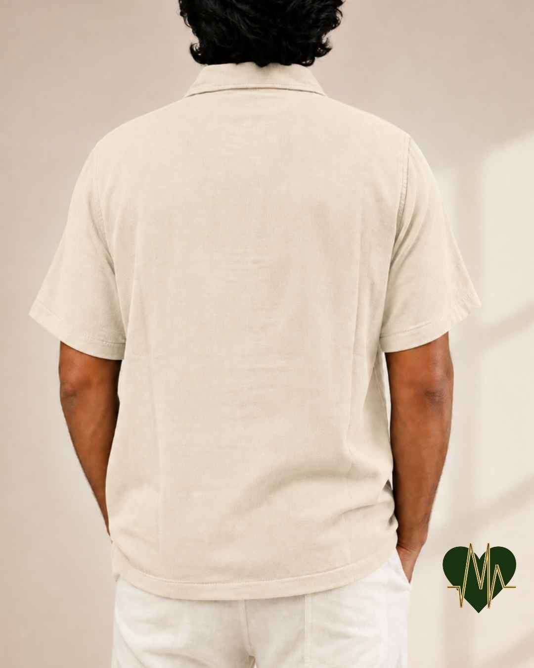 Muslin Resort-Polo Shirt for Men – Light Beige