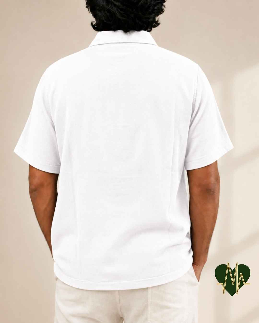 Muslin Resort-Polo Shirt for Men – Pearl White