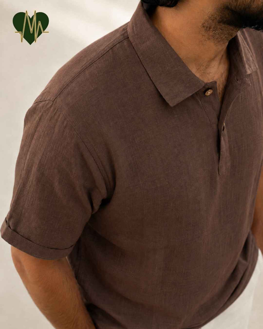 Muslin Resort-Polo Shirt for Men – Chocolate Brown