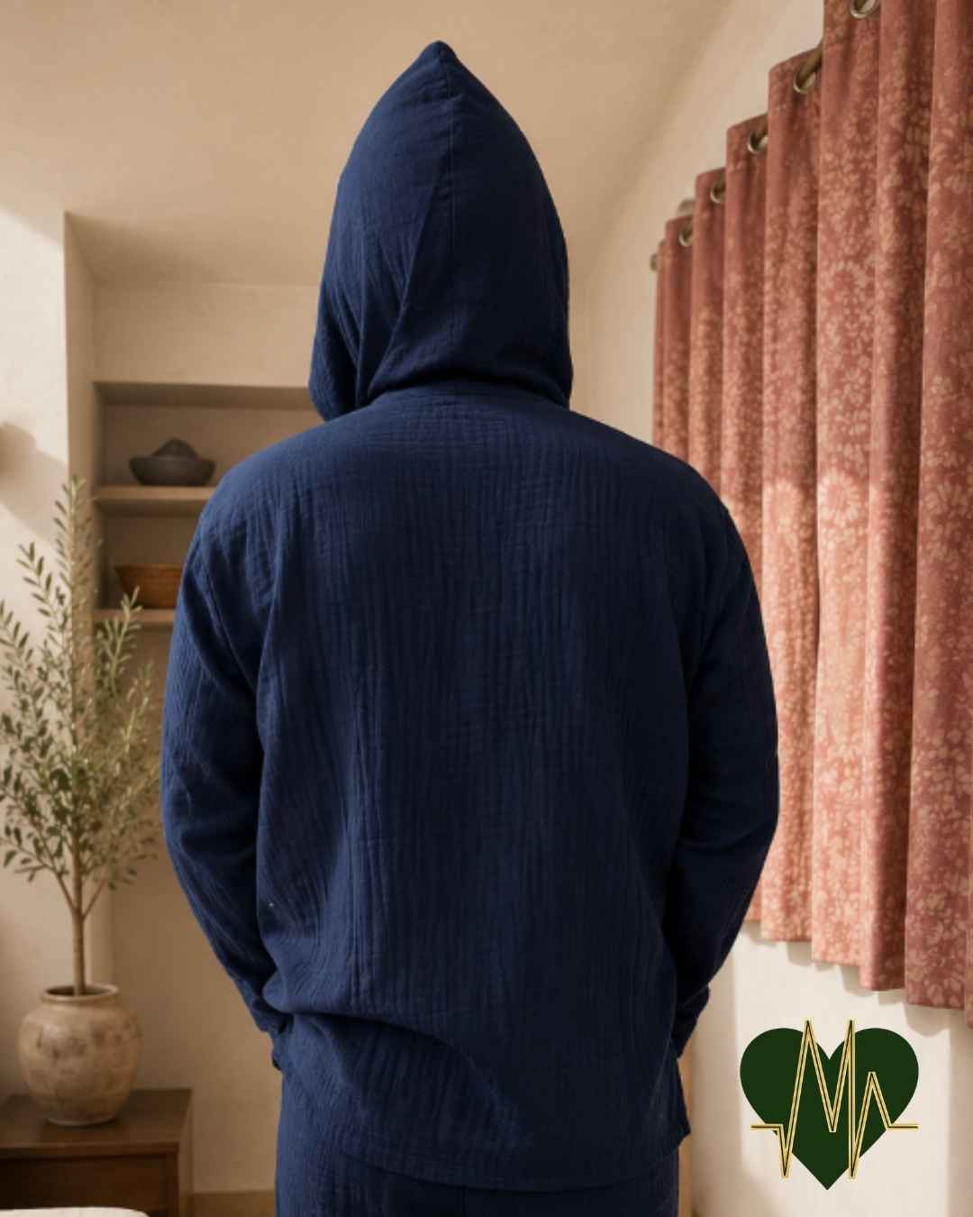 Premium Muslin Hooded Co-ord Set – Royal Blue