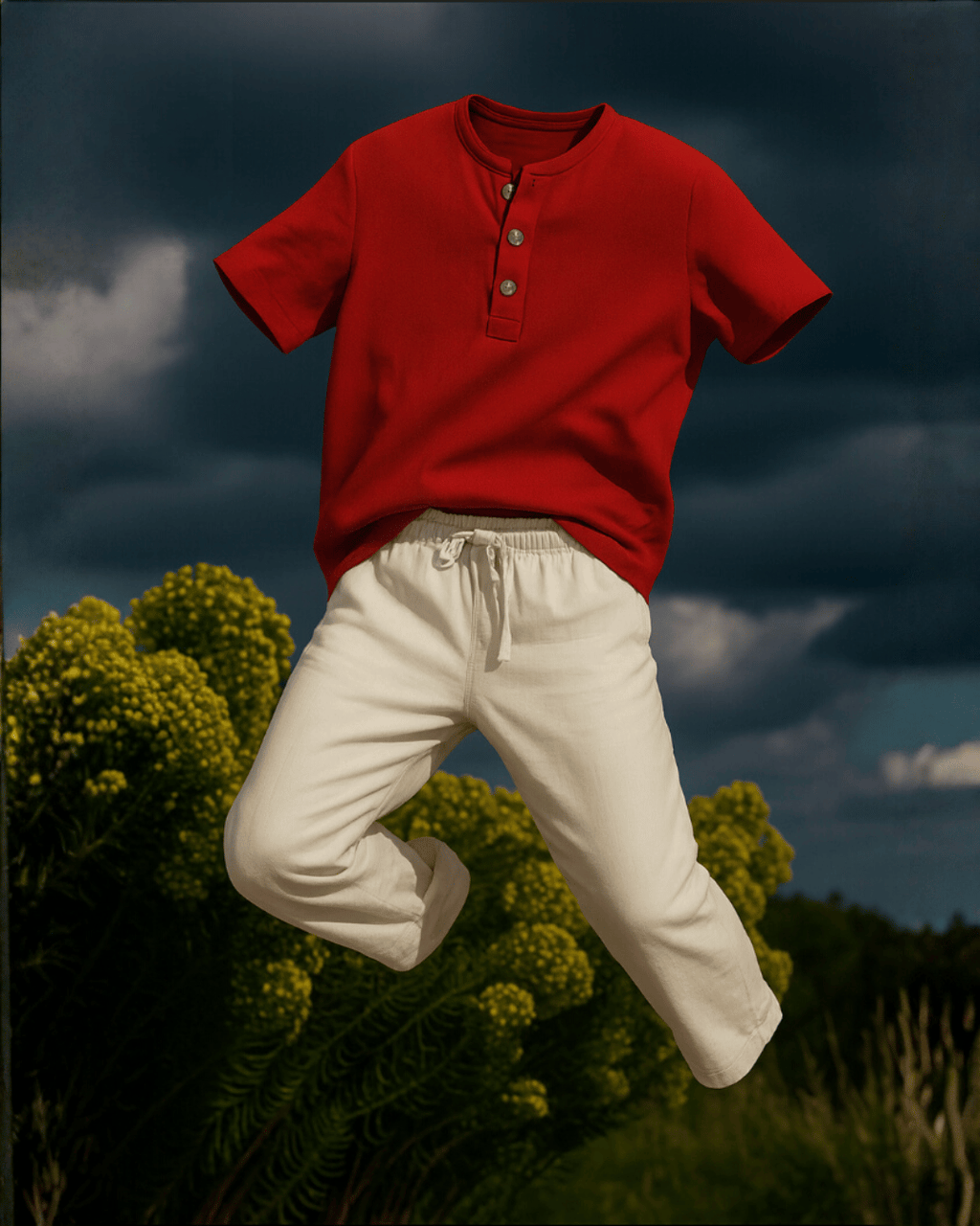 Premium Muslin Combo set | Teeshirt + Bottoms | Red + White