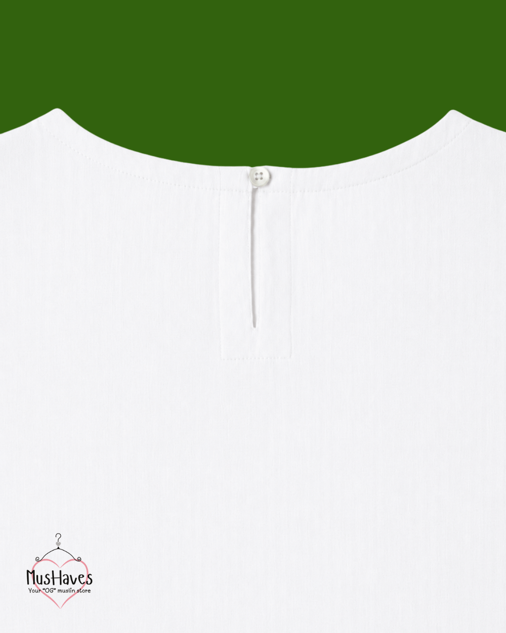 Muslin Round Neck Sleeveless Back Slit Top - Pearl White