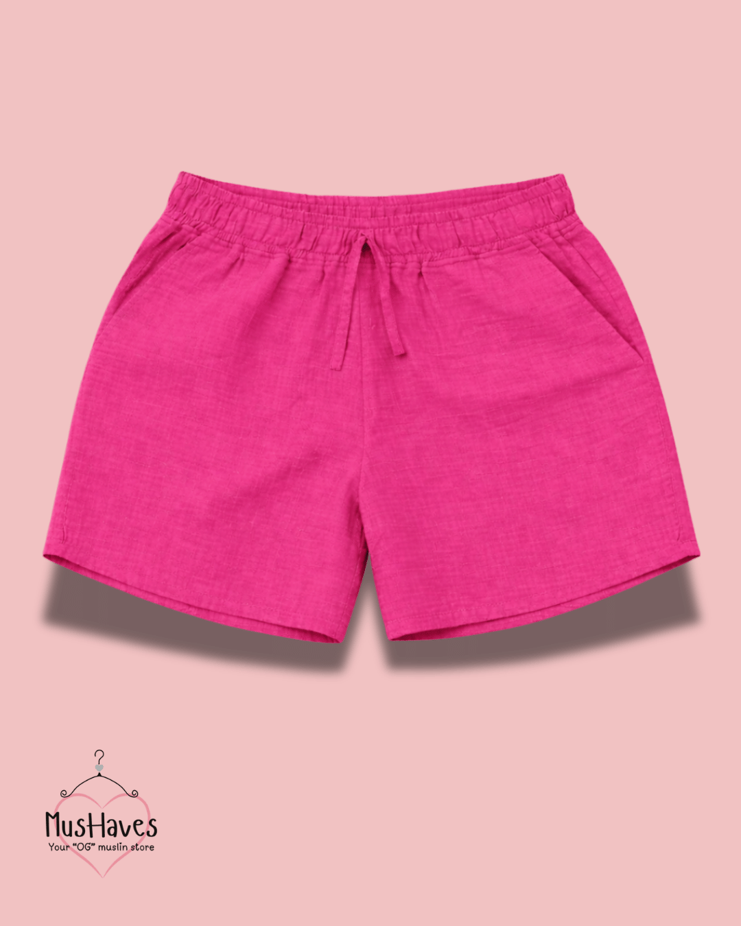 Premium Muslin Bottoms | Shorts | 100% Organic Cotton | Women | Purple
