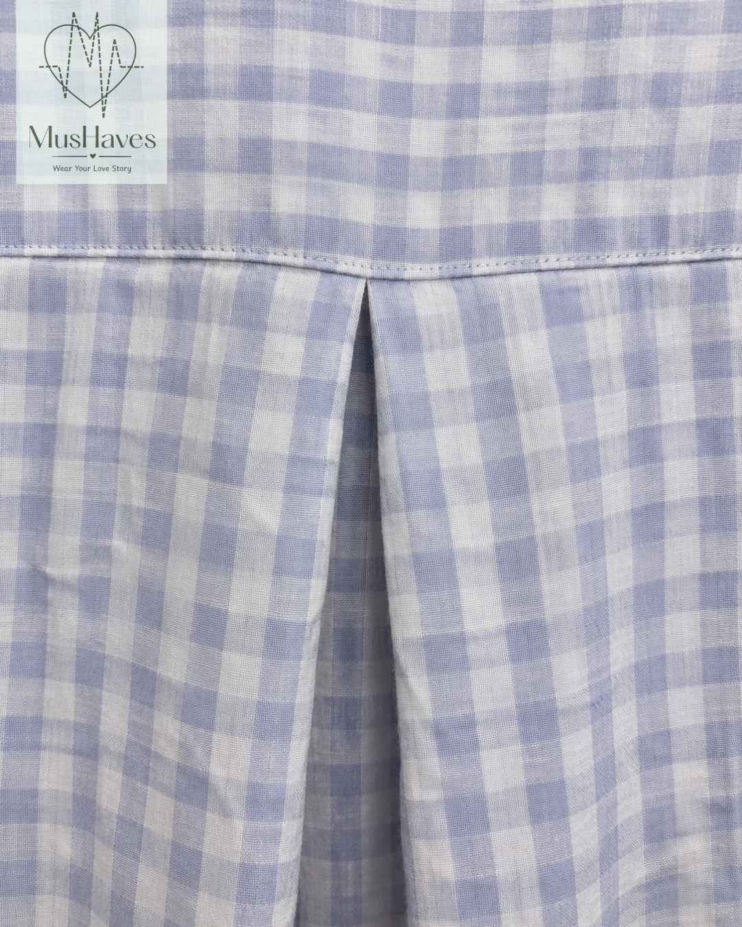 Signature Muslin Shirt Dress - Blue Checks