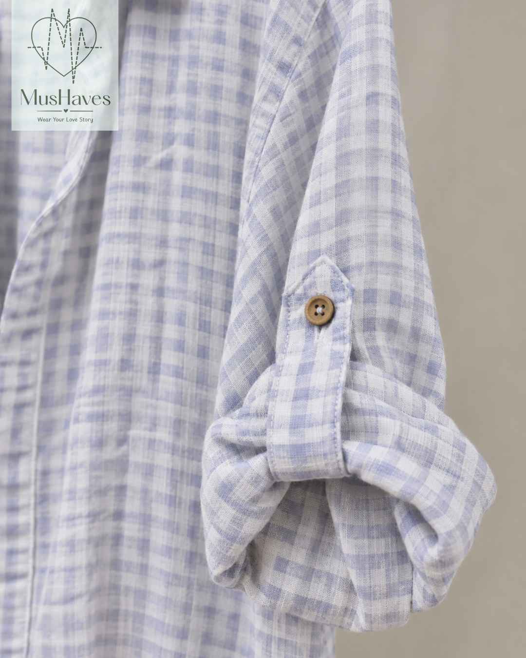 Signature Muslin Shirt Dress - Blue Checks