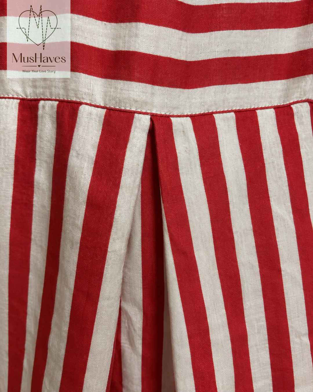 Signature Muslin Shirt Dress - Red Stripes