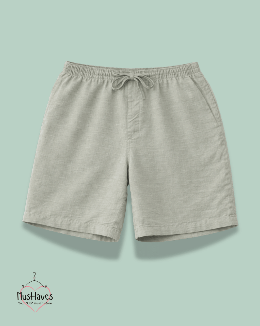 Classic Muslin Shorts Unisex – Sage Grey