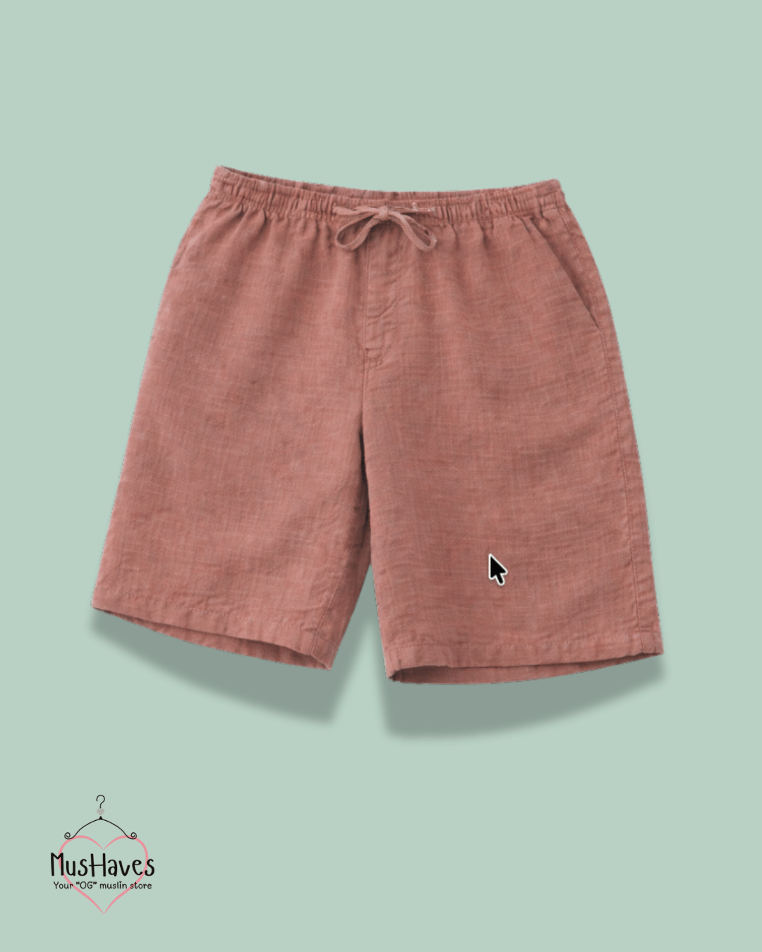 Premium Muslin Bottoms | Shorts | 100% Organic Cotton | Unisex | Rusty Red
